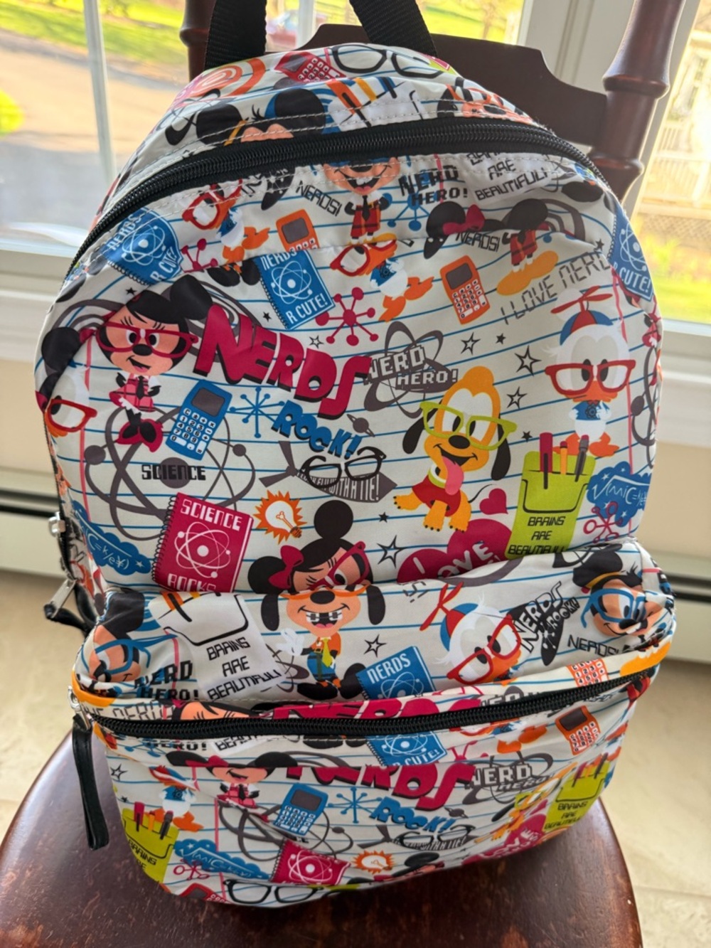 Disney Parks Brand… NWOT Cartoon Nerds Print Backpack - Multicolor
